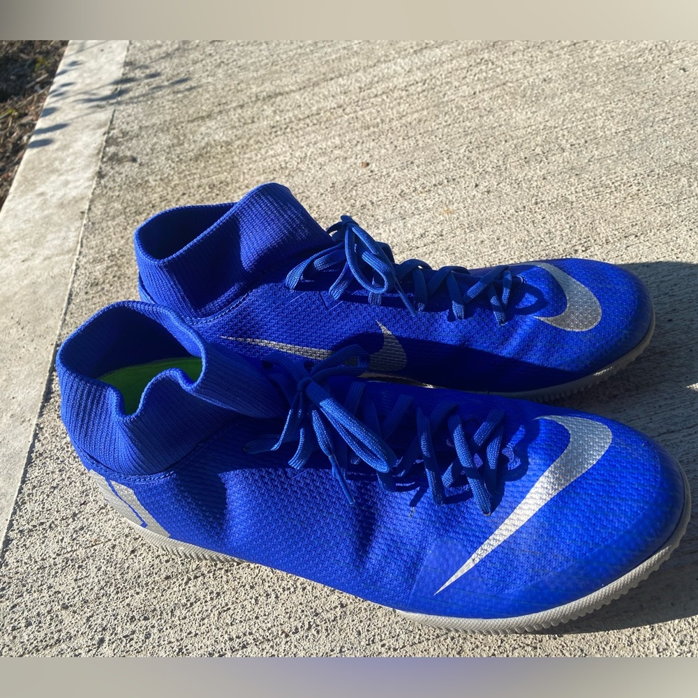 Nike Mercurial Superfly Royal Blue Silver Indoor Turf Sz Us 7.5